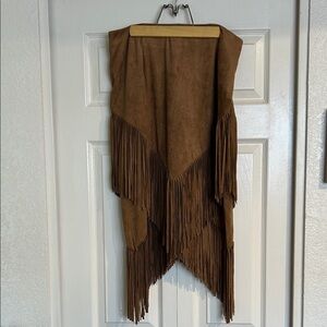 Chico's Brown Two Layer Fringe Cowgirl Skirt